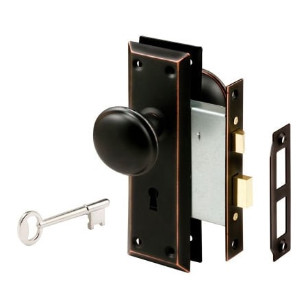 Prime-Line Prime-Line Classic Bronze Victorian Style Keyed Mortise Entry Lock Set,  E 2495